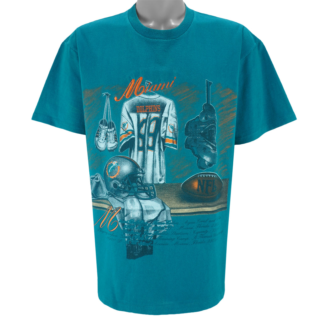 NFL (Nutmeg) - Miami Dolphins Locker Room T-Shirt 1990s Large