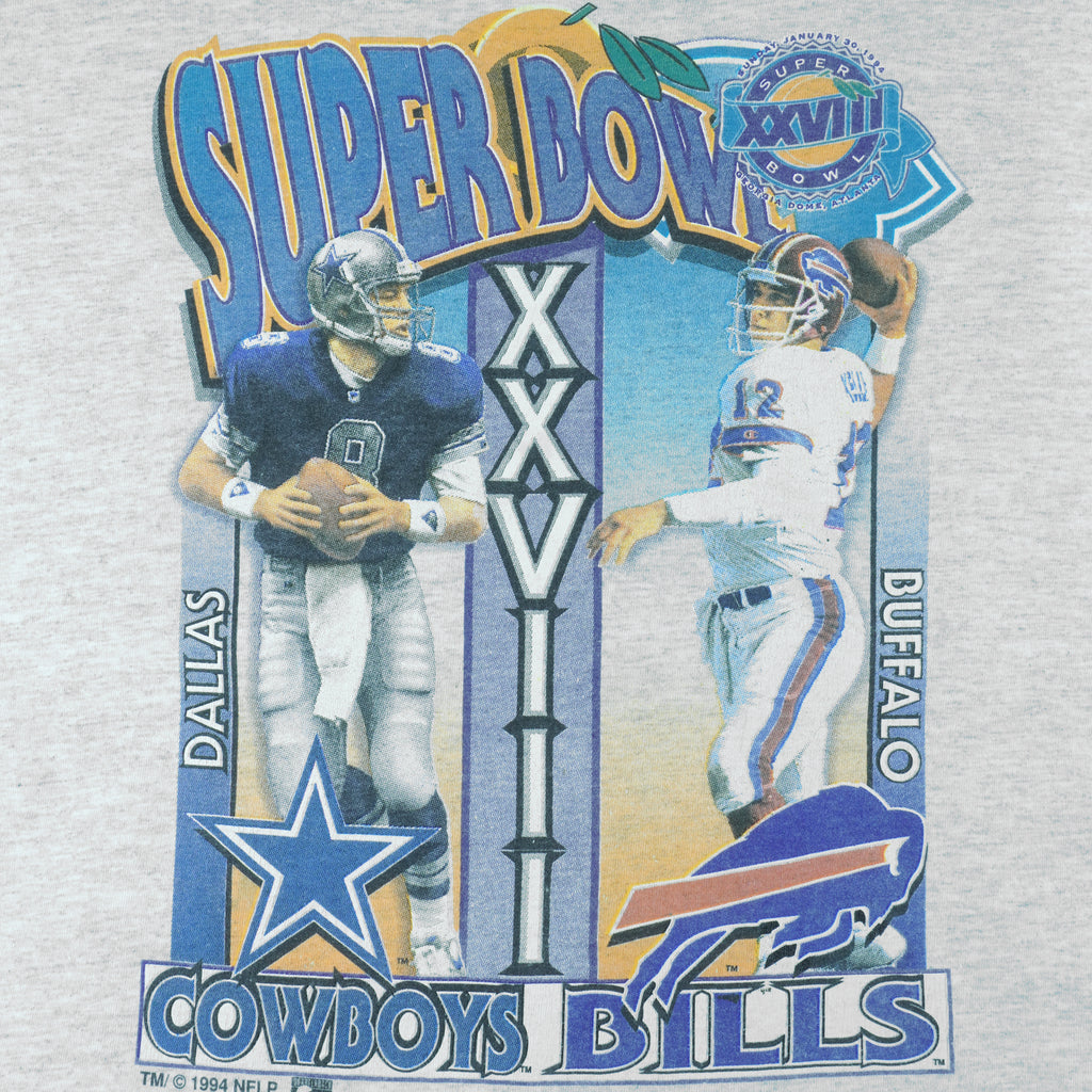 NFL (Salem) - Cowboys VS Bills Super Bowl Matchups T-Shirt 1994 Large vintage retro football