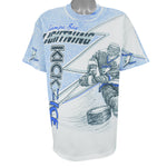 NHL (Hanes) - Tampa Bay Lightning All Over Print T-Shirt 1990s X-Large vintage retro hockey