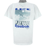 Reebok - Life Is Short Play Hard Sky Surfer Patrick de Gayardon T-Shirt 1990s Large vintage retro