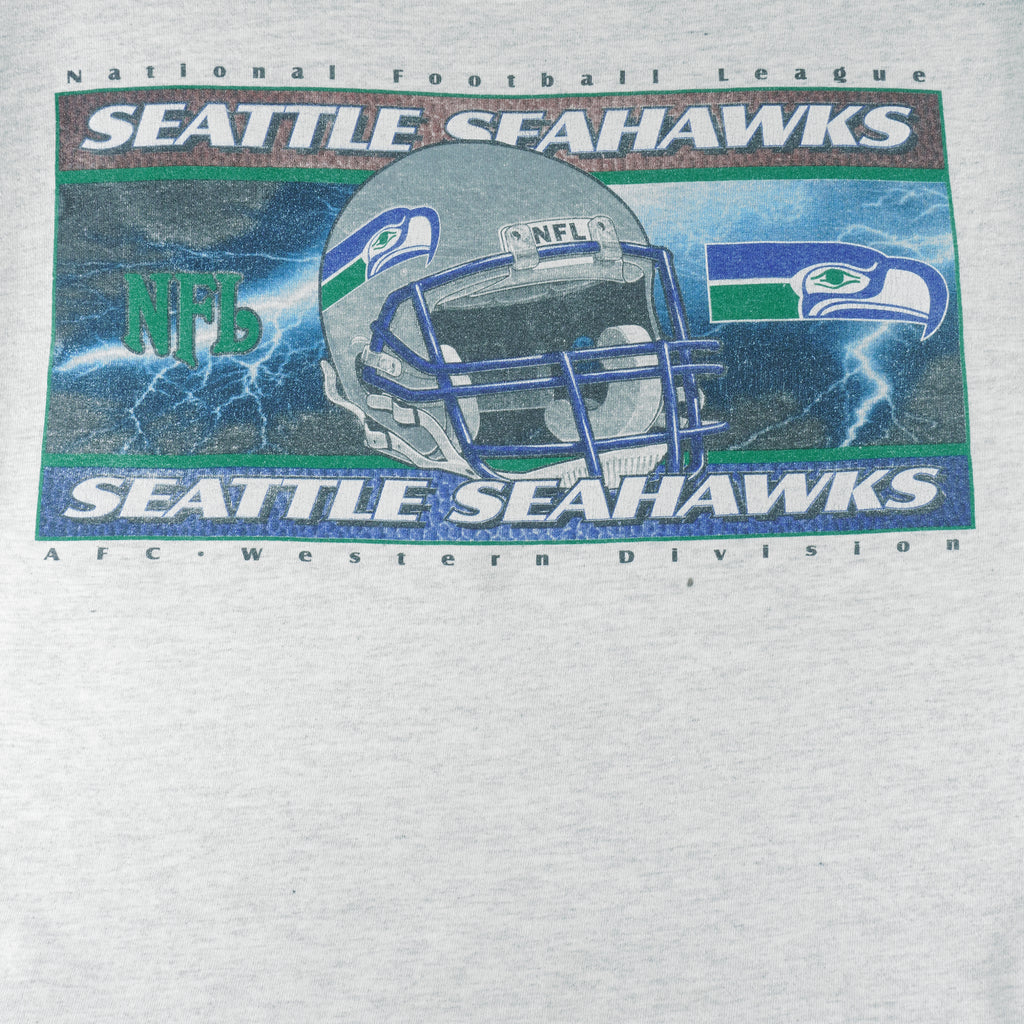 NFL (Logo 7) - Seattle Seahawks T-Shirt 1990s Large