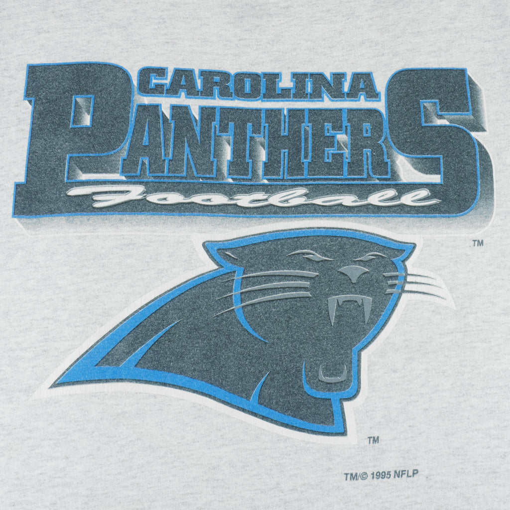 NFL (Logo 7) - Carolina Panthers Single Stitch T-Shirt 1995 Large vintage retro football