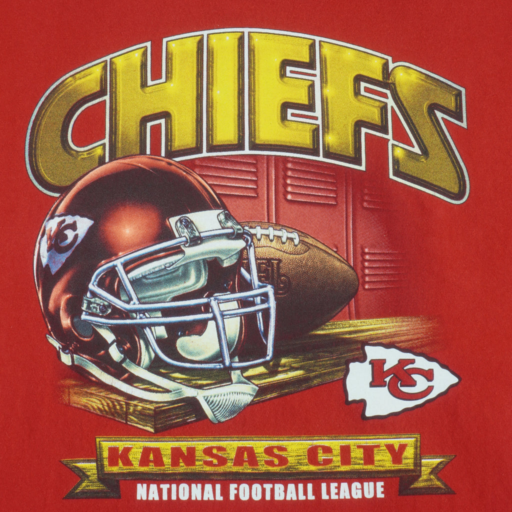 NFL - Kansas City Chiefs Helmet Football T-Shirt 2000s X-Large