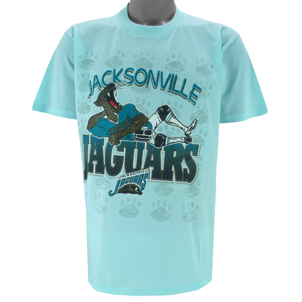 NFL (Jerzees) - Jacksonville Jaguars Spell-Out T-Shirt 1990s Large football