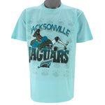 NFL (Jerzees) - Jacksonville Jaguars Spell-Out Single Stitch T-Shirt 1990s Large