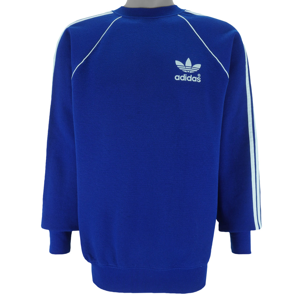 Adidas - Embroidered Crew Neck Sweatshirt 1980s Large vintage retro