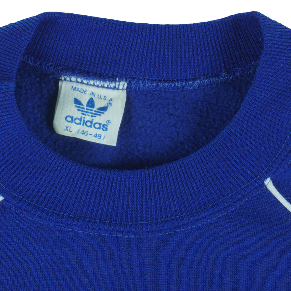 Adidas - Embroidered Crew Neck Sweatshirt 1980s Large vintage retro