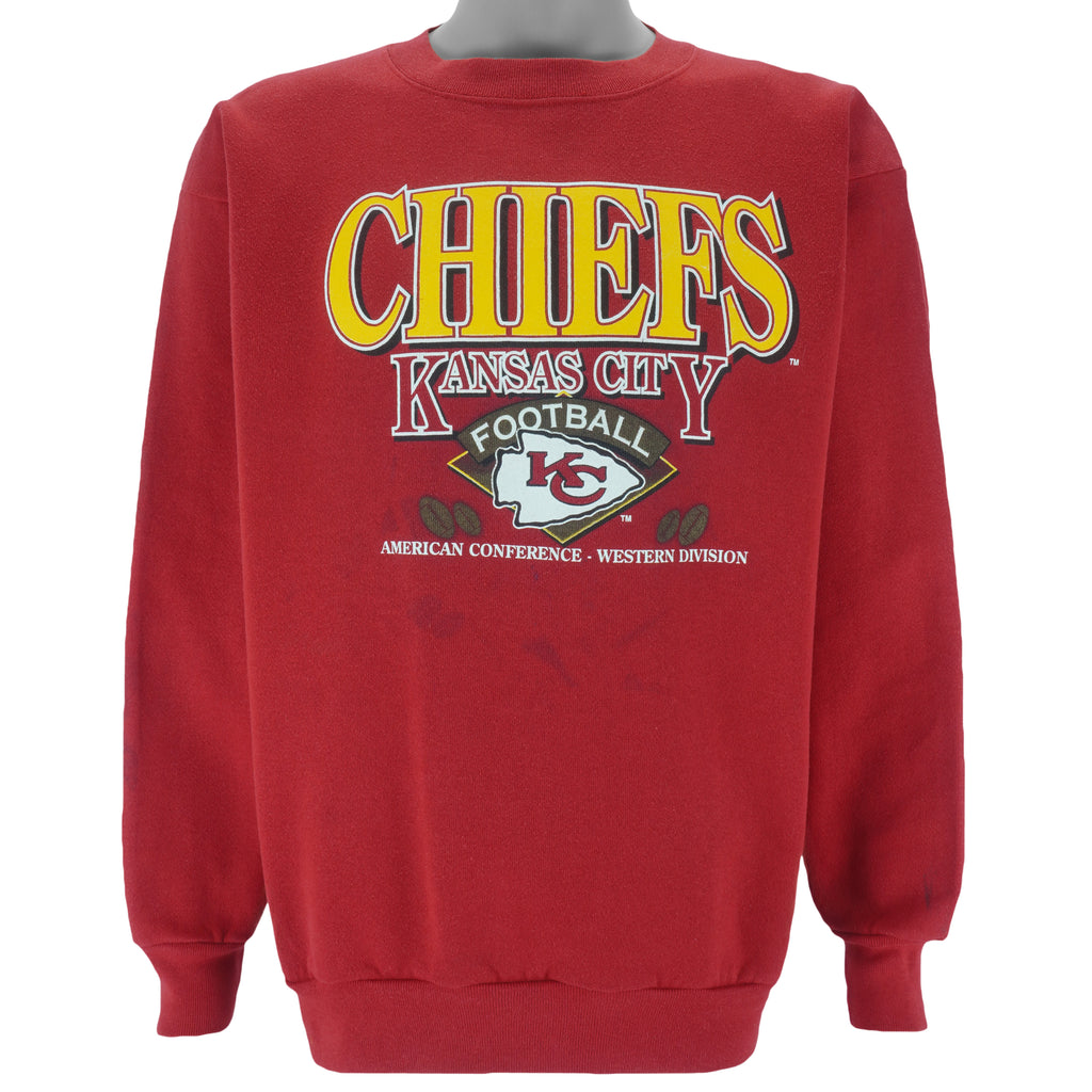 NFL (Spectator) - Kansas City Chiefs Crew Neck Sweatshirt 1990s Large