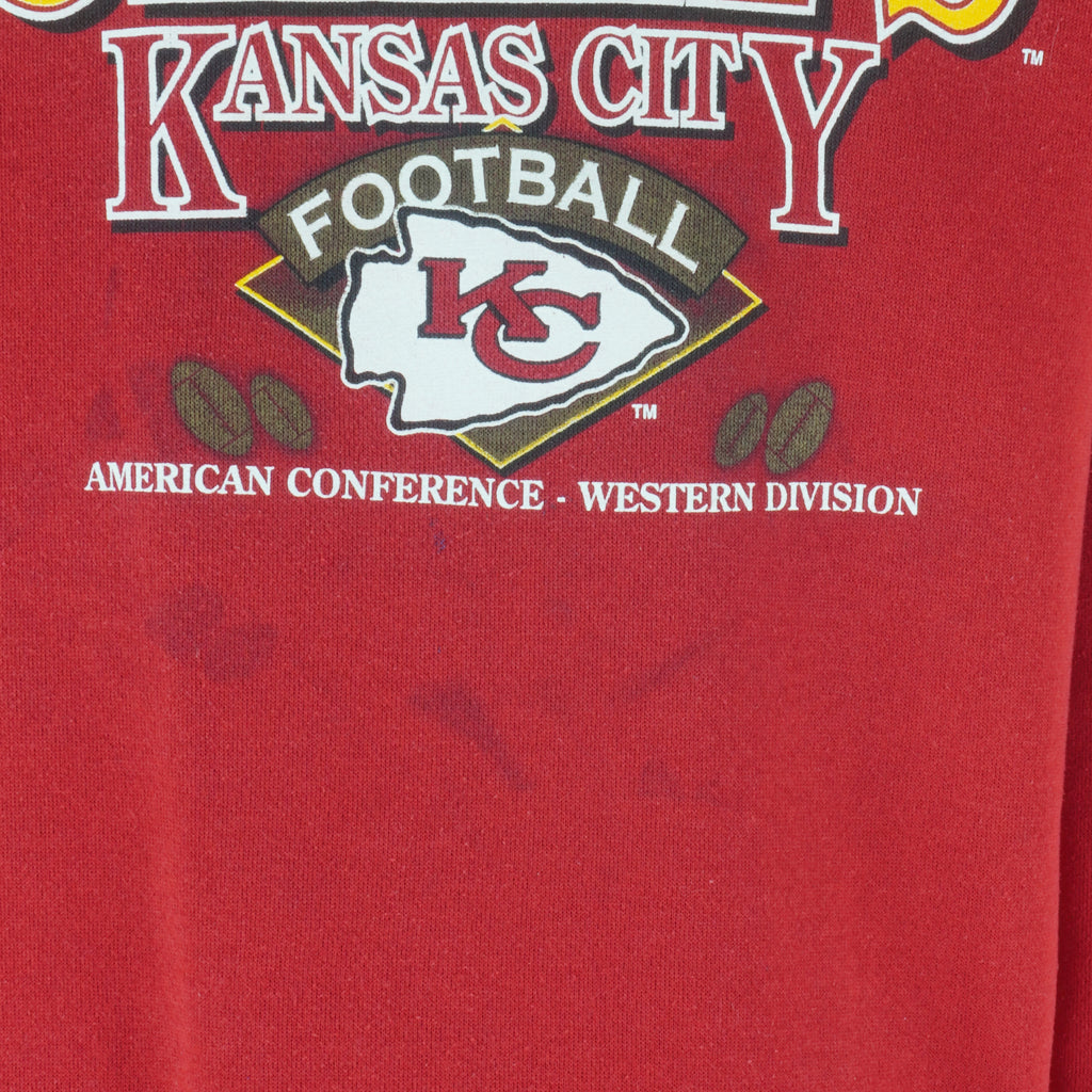 NFL (Spectator) - Kansas City Chiefs Crew Neck Sweatshirt 1990s Large