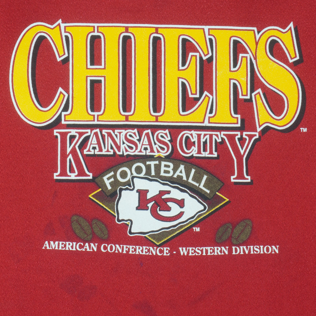 NFL (Spectator) - Kansas City Chiefs Crew Neck Sweatshirt 1990s Large