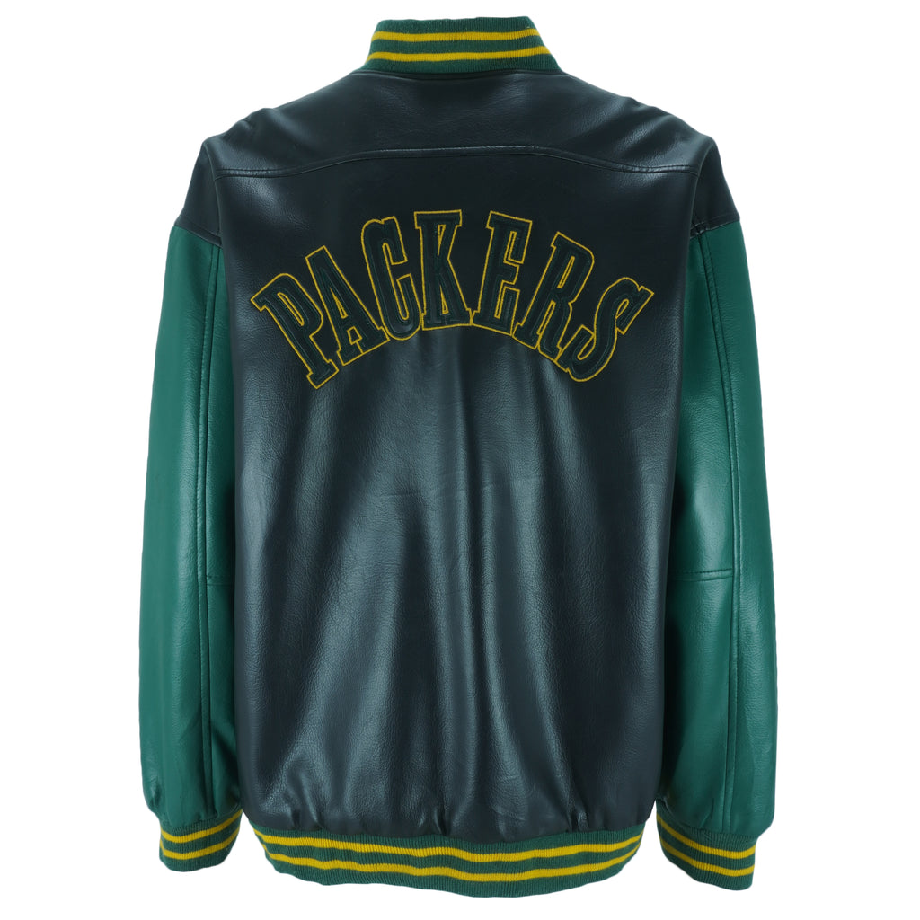 NFL (Game Day) - Green Bay Packers Faux Leather Jacket 1990s XX-Large