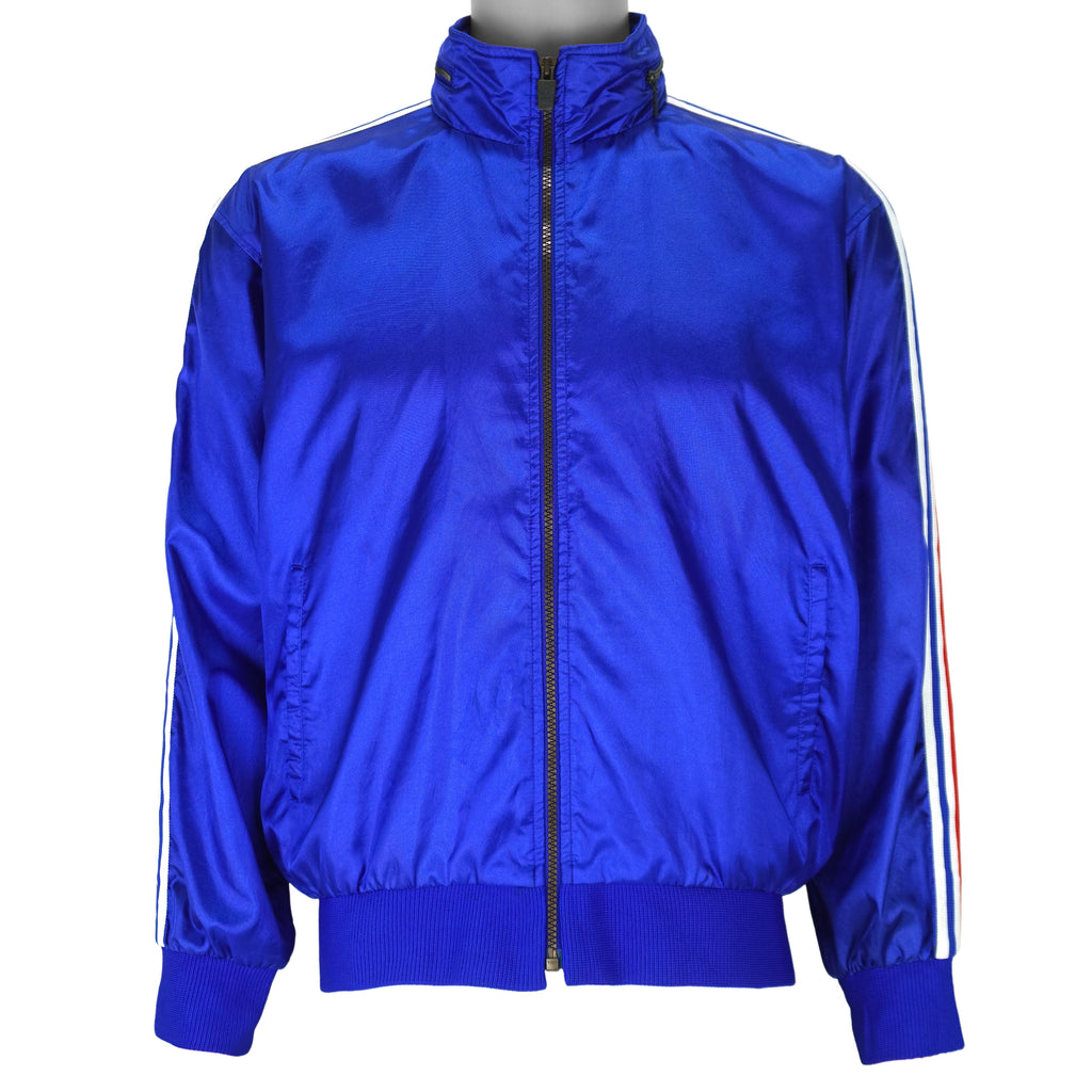 Adidas - Blue Big Logo Windbreaker 1990s Large Vintage retro