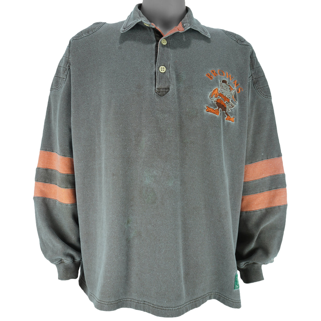 NFL (Mirage) - Cleveland Browns Embroidered Sweatshirt 1990s Large vintage retro football