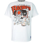 NFL (Nutmeg) - Cleveland Browns by Jack Davis T-Shirt 1990s X-Large