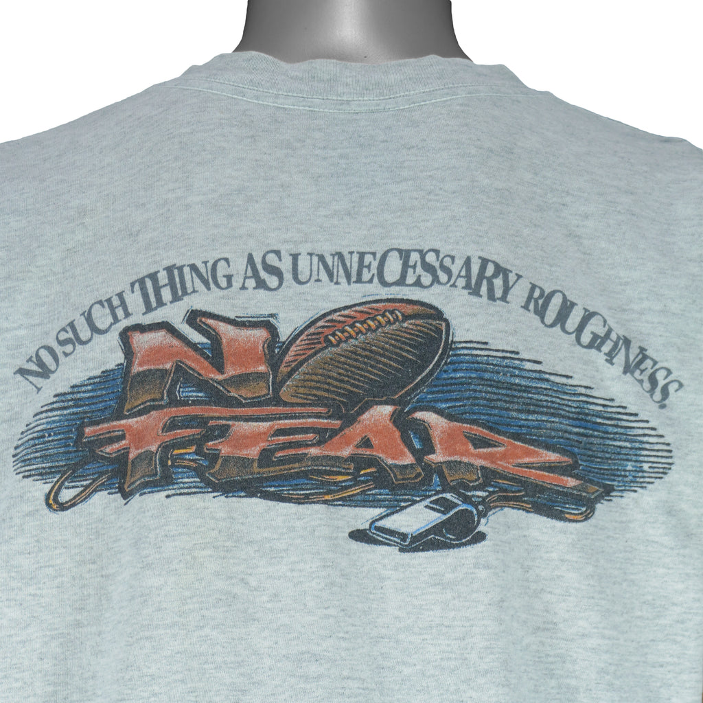 Vintage (No Fear) - No Such Thing As Unnecessary Roughness Football T-Shirt 1990s Large