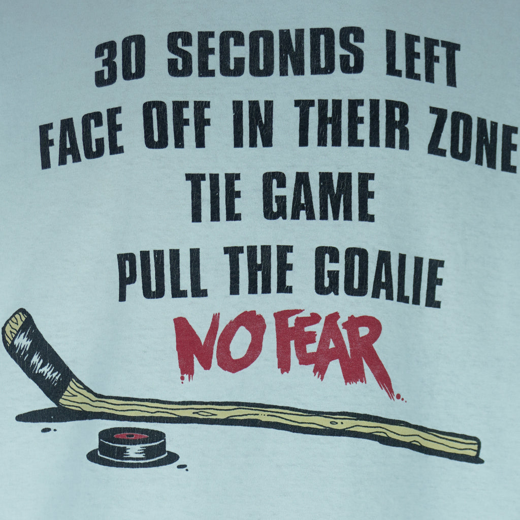 Vintage (No Fear) - Face Off In Their Zone Hockey T-Shirt 1990s X-Large vintage retro