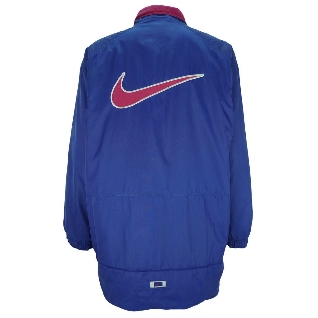 Nike - Blue Embroidered Logo Jacket 1990s Large Vintage Retro