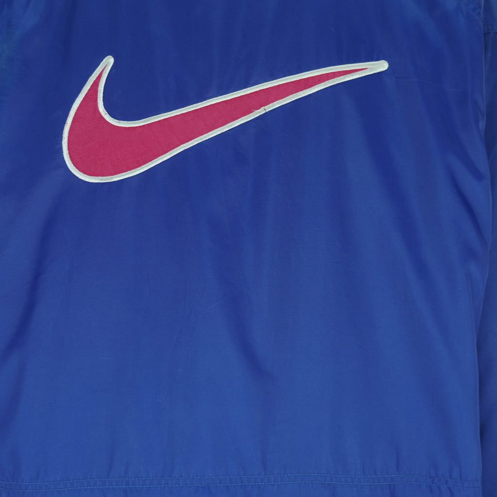 Nike - Blue Embroidered Logo Jacket 1990s Large Vintage Retro