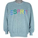 Vintage (ESPRIT) - Gray Spell-Out Crew Neck Sweatshirt 1990s X-Large