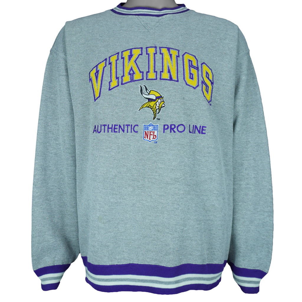 NFL (Pro Line) - Minnesota Vikings Authentic Crewneck Sweatshirt 1990s Large Vintage Retro Football