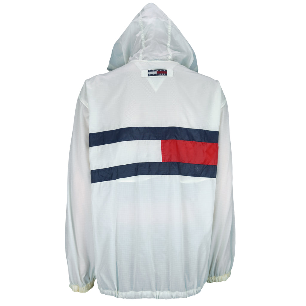 Tommy Hilfiger - Athletics Zip-Up Hooded Windbreaker 1990s X-Large Vintage Retro