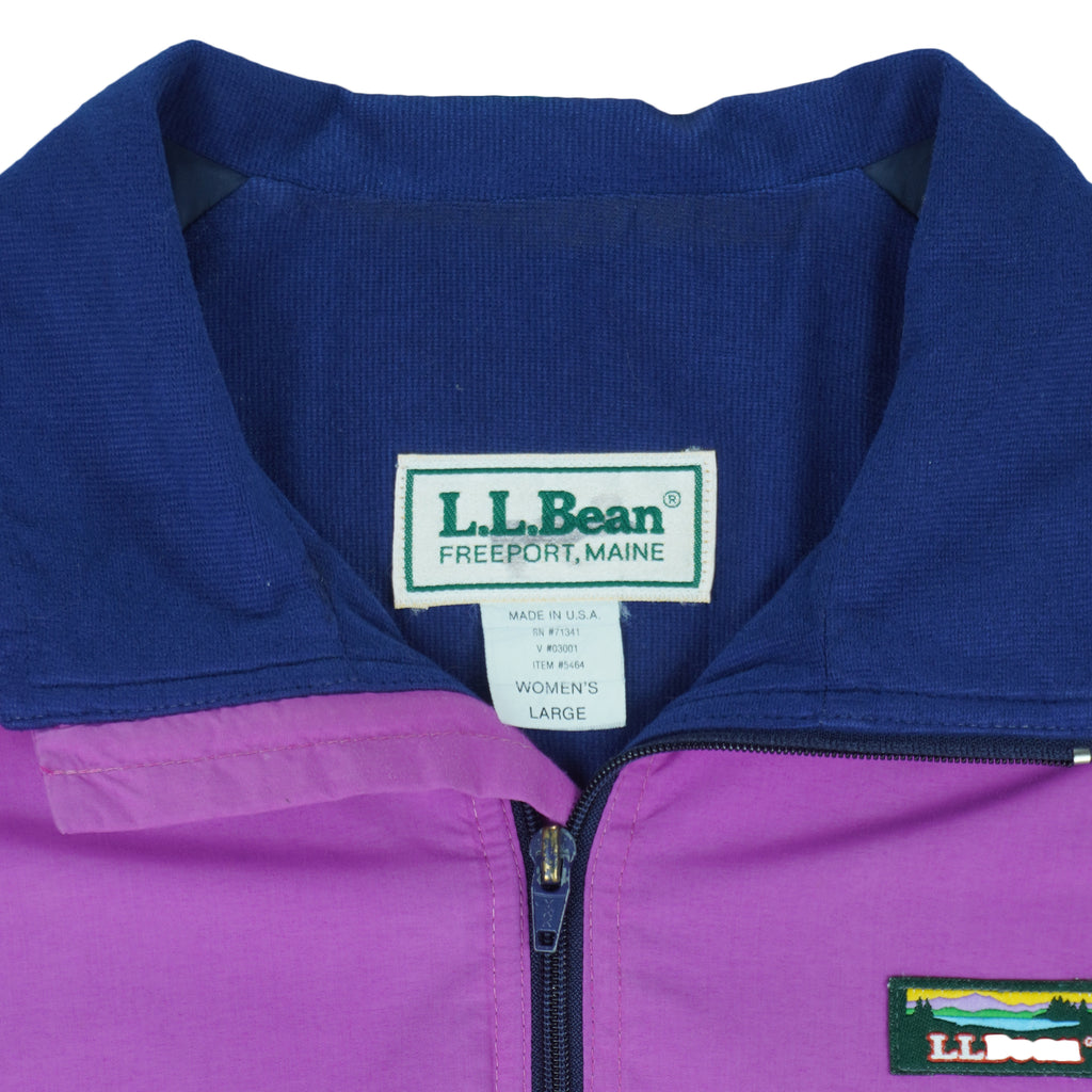 LL Bean - Purple Bomber Jacket 1980s Large Vintage Retro