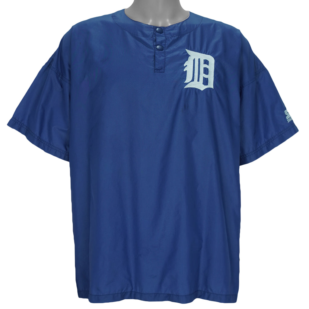 MLB (Starter) Detroit Tigers Snap Button T-Shirt 1990s X-Large Vintage Baseball