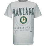 1993 vintage MLB Oakland Athletics Baseball Club T-Shirt by Salem Sportswear. Grey in color with spell-out on front, Medium in size and is in excellent condition.