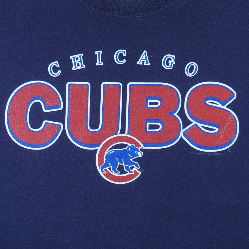 2005 vintage MLB Chicago Cubs spell-out T-Shirt by Delta. Blue in color, fits Large size and is in excellent condition.