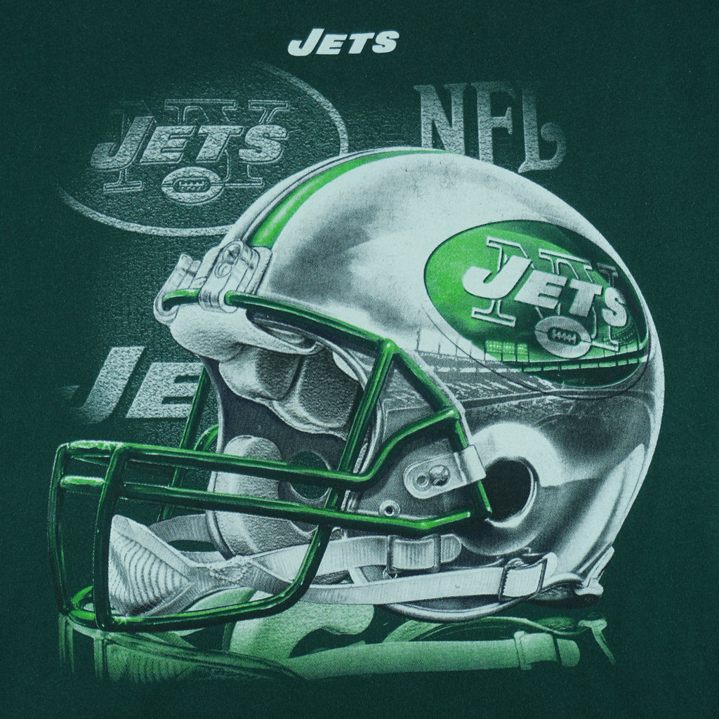 NFL - New York Jets Big Logo & Helmet T-Shirt 2000s XX-Large vintage retro football