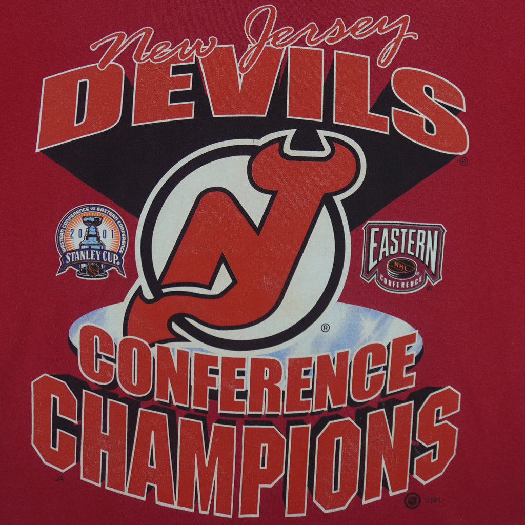 NHL (Hanes) - New Jersey Devils Conference Champions T-Shirt 2001 Medium