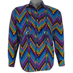 Vintage - Wrangler Multicolor Chevron Geometric Pattern Shirt 1990s Small