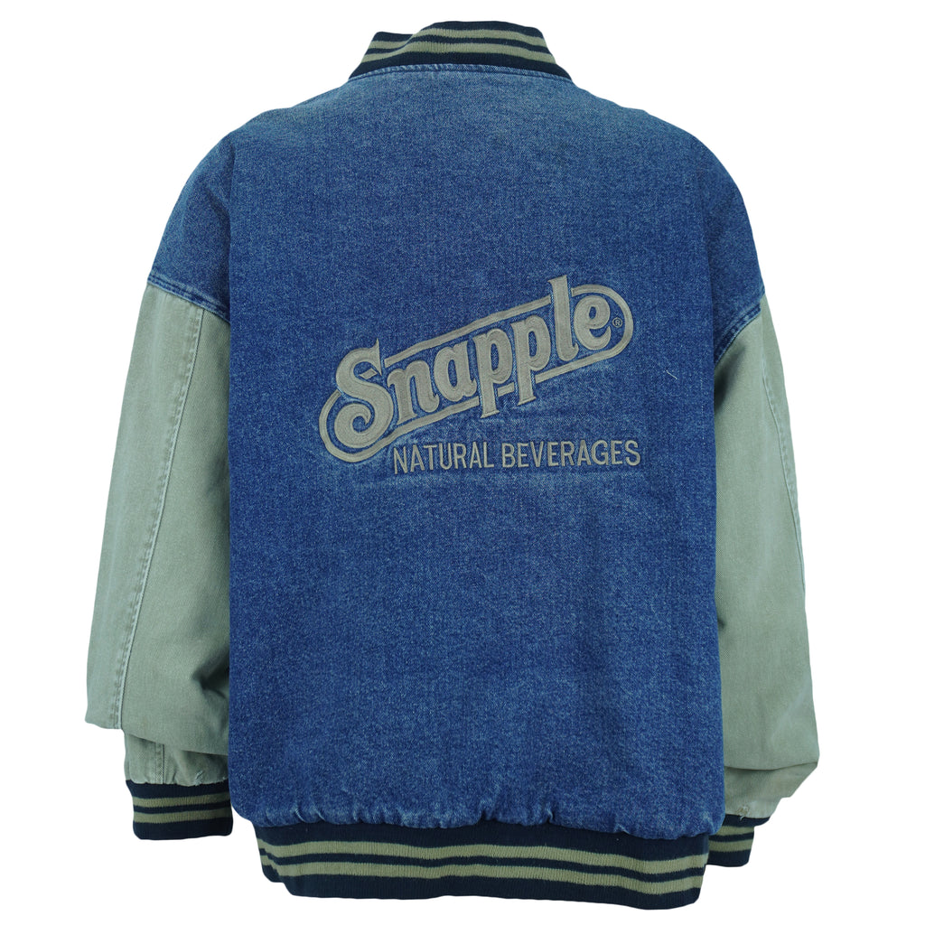 Vintage (MV) - Snapple Natural Beverages Button-Up Denim Jacket 1990s X-Large vintage retro