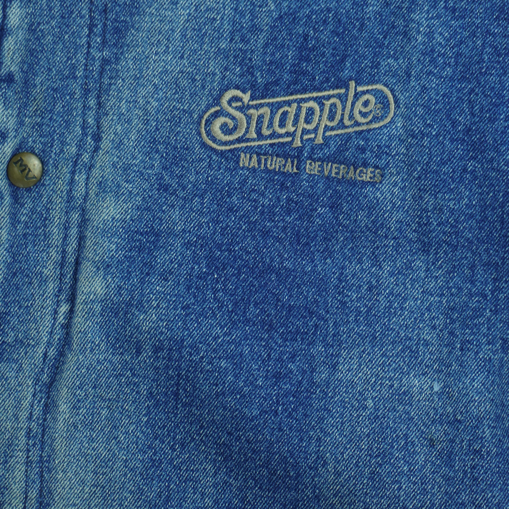 Vintage (MV) - Snapple Natural Beverages Button-Up Denim Jacket 1990s X-Large vintage retro