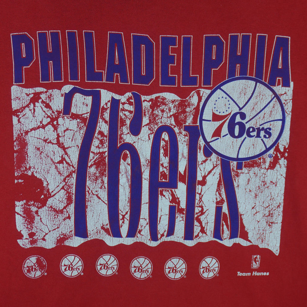 NBA (Team Hanes) - Philadelphia 76ers Single Stitch T-Shirt 1990s X-Large vintage retro basketball