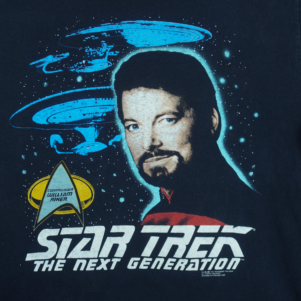 Vintage (Paramount Picture) - Star Trek The Next Generation Commander William Riker T-Shirt 1991 X-Large vintage retro