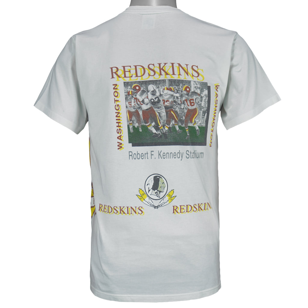 NFL (Jerzees) - Washington Redskins Robert F. Kennedy Stadium T-Shirt 1990s Medium Vintage Retro Football