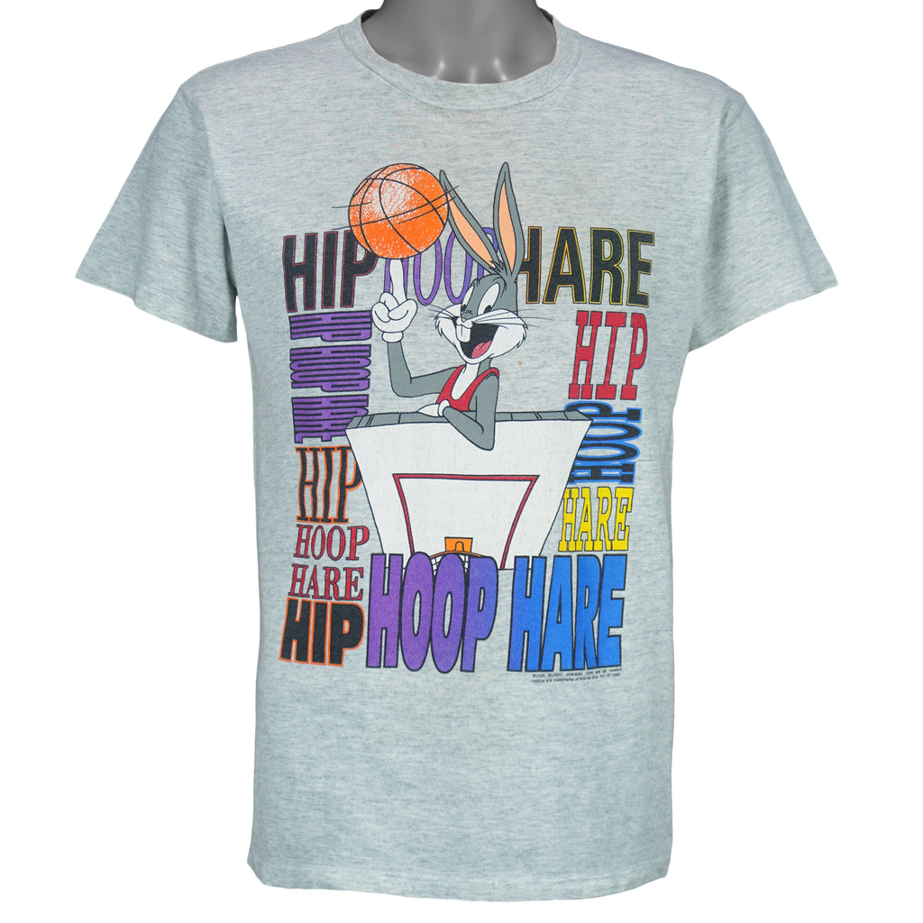 Looney Tunes - Bugs Bunny "Hip Hoop Hare" Basketball Graphic T-Shirt 1992 Medium Vintage Retro