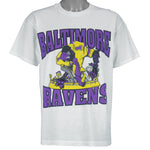 NFL (Hanes) - Baltimore Ravens T-Shirt 1990s Medium Vintage Retro Football