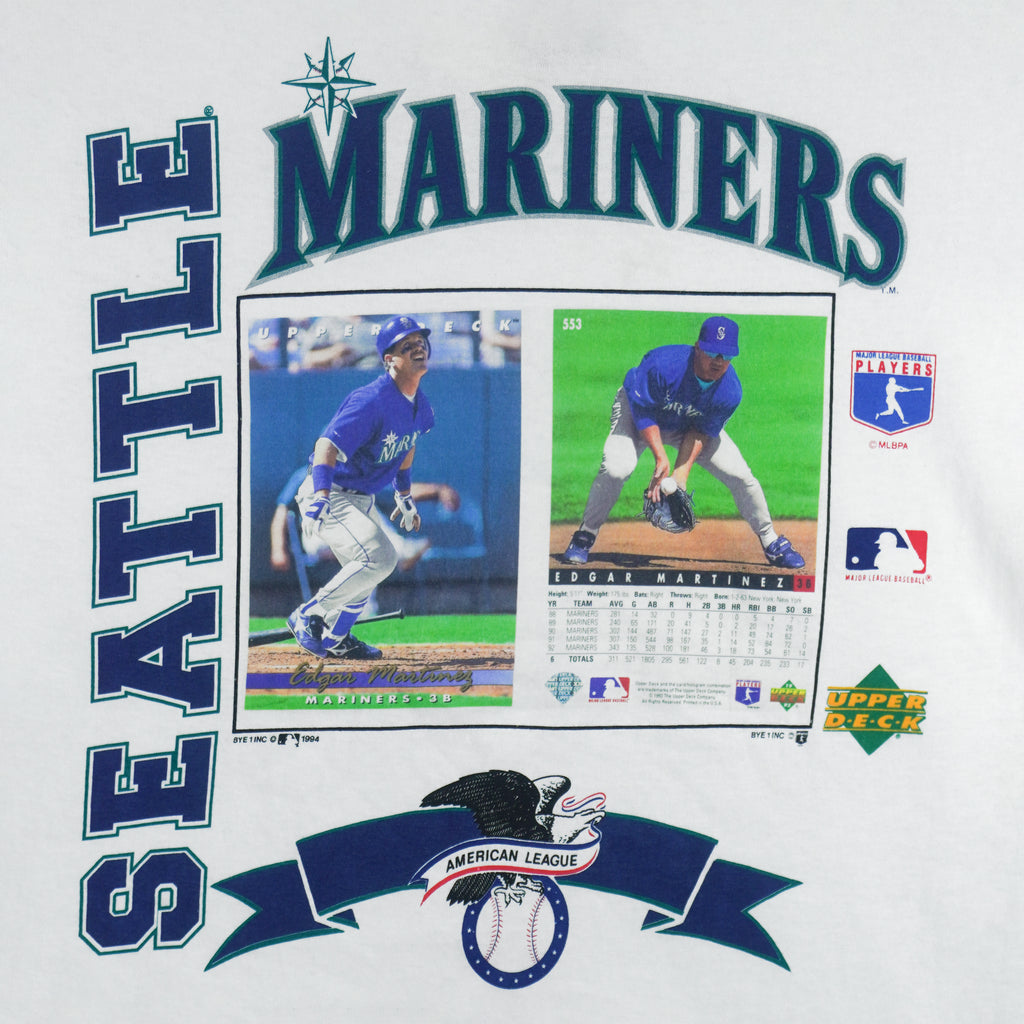 MLB (Sport Attack) - Seattle Mariners Edgar Martinez Baseball Card T-Shirt 1994 Medium Vintahe Retro Baseball