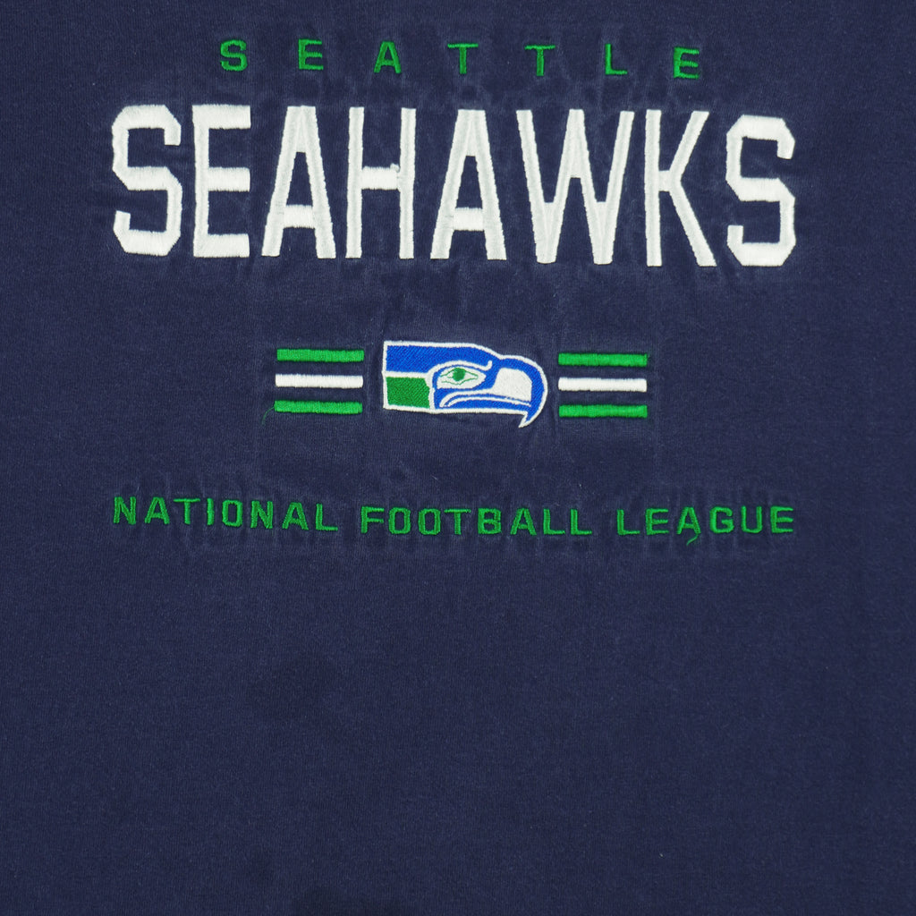 NFL (Lee) - Seattle Seahawks Football Spell-Out T-Shirt 1990s Large Vintage Retro Football