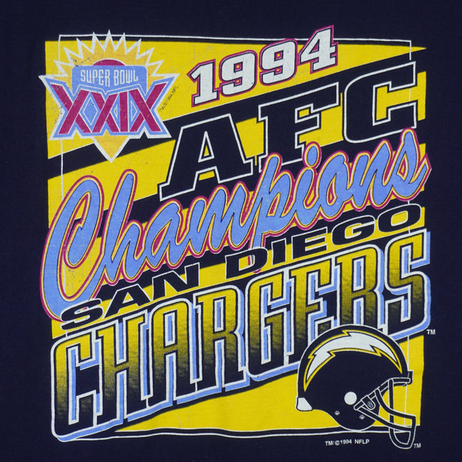 NFL - San Diego Chargers Super Bowl XXIX T-Shirt 1994 Large Vintage Retro Football