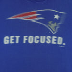 NFL - New England Patriots Get Focused Spell-Out T-Shirt 1995 Large Vintage Retro Football