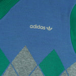 Adidas - Green and blue Colorblock Crew Neck Sweatshirt 1990s Small Vintage Retro