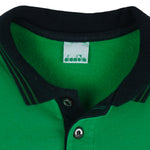 Diadora - Green 1/4 Button-up Sweatshirt 1990s Large Vintage Retro