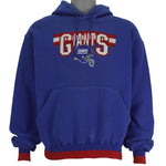 NFL (The Game) - New York Giants Embroidered Hooded Sweatshirt 1990s X-Large