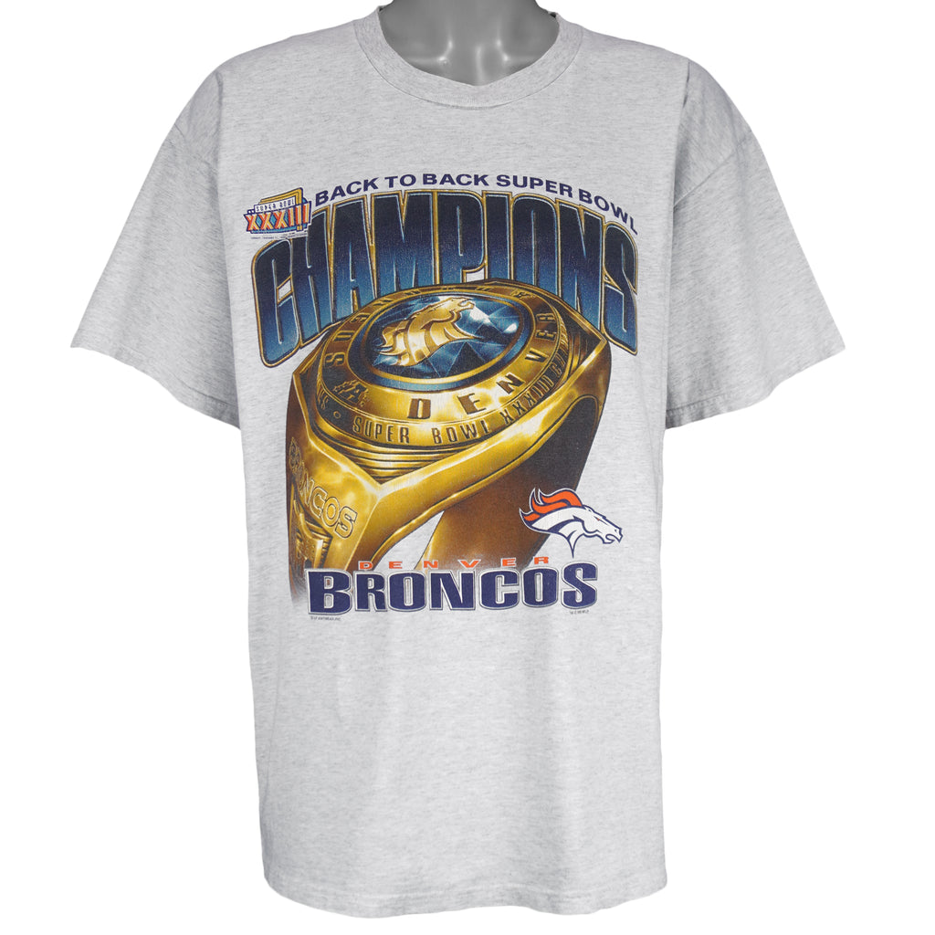 NFL (Lee) - Denver Broncos Super Bowl XXXIII Champions T-Shirt 1999 Large Vintage Retro Football