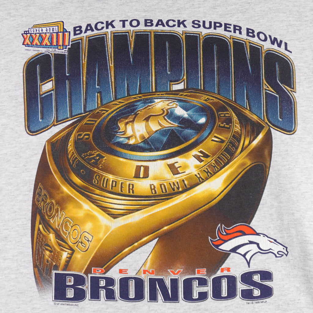 NFL (Lee) - Denver Broncos Super Bowl XXXIII Champions T-Shirt 1999 Large Vintage Retro Football