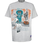 NFL (Nutmeg) - Grey Miami Dolphins Locker Room T-Shirt 1990s Large