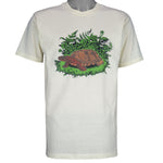 Vintage (Hanes) - Turtle With Lush Greenery Animals Print T-Shirt 1990s Large